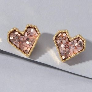 Sequin heart earrings